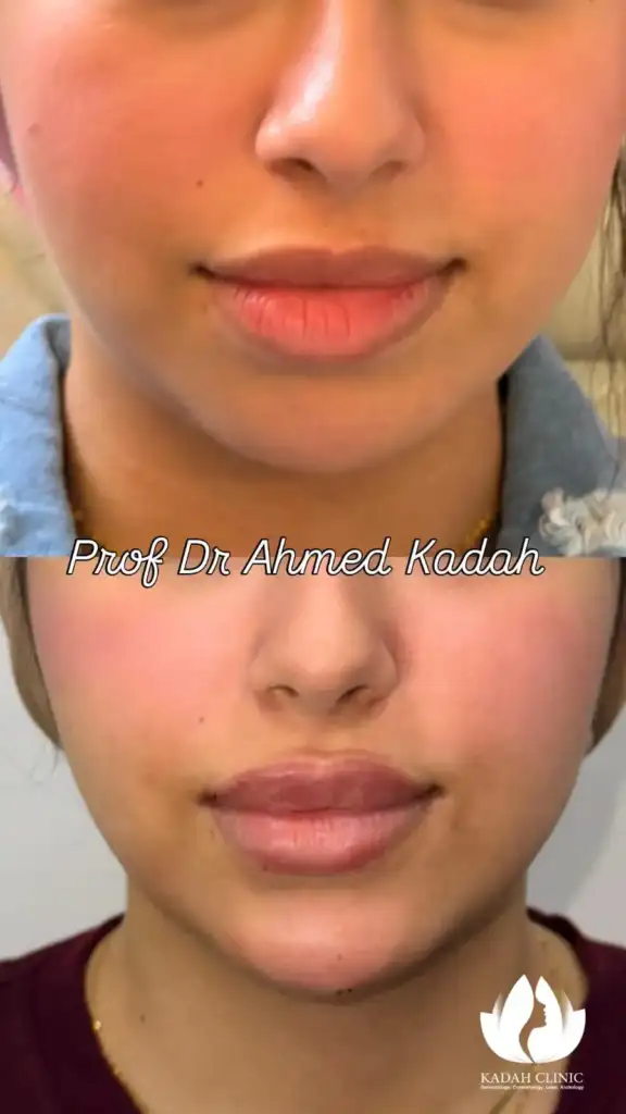 Patient at aesthetic clinic consultation.